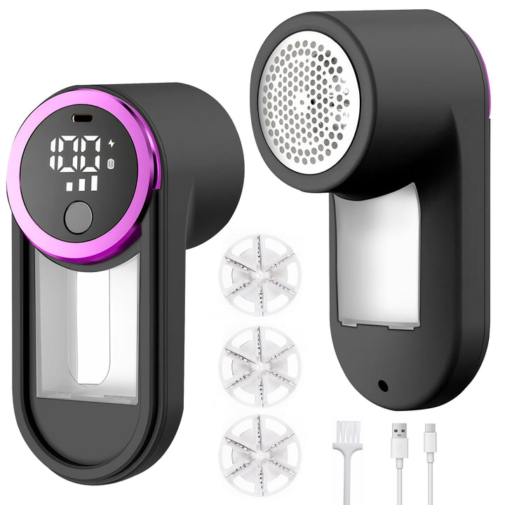 Fusselrasierer Elektrischer, Wiederaufladbar, 6 Präzisionsklingen, Typ-C-Ladekabel, LED Anzeige, 3 G