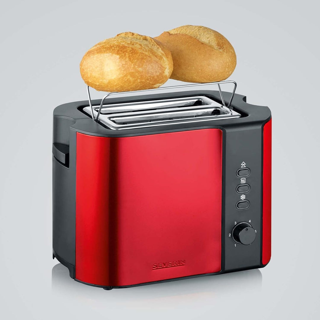 SEVERIN Automatik-Toaster, Toaster mit Brötchenaufsatz, hochwertiger Edelstahl Toaster zum Toasten,