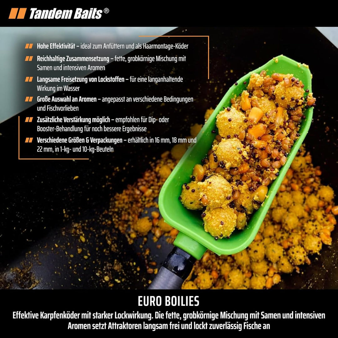 Tandem Baits Karpfen Futter Angelfutter Futterboilies Karpfenboilies Euro Boilies 16 mm 1 kg 16 mm/1