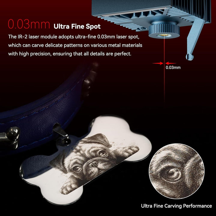 Sculpfun IR-2 1064 nm Infrarot Lasermodul, 0,03 mm Laserpunkt, für Metall und Kunststoffgravur, für