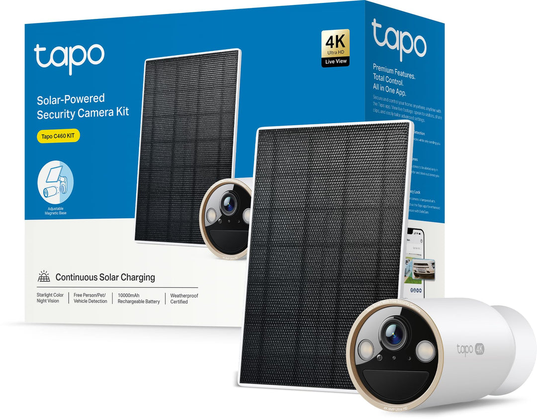 Tapo C460 KIT 4K 8MP Solar Überwachungskamera Aussen Akku, Starlight-Farb-Nachtsicht, Dual-Band WLAN