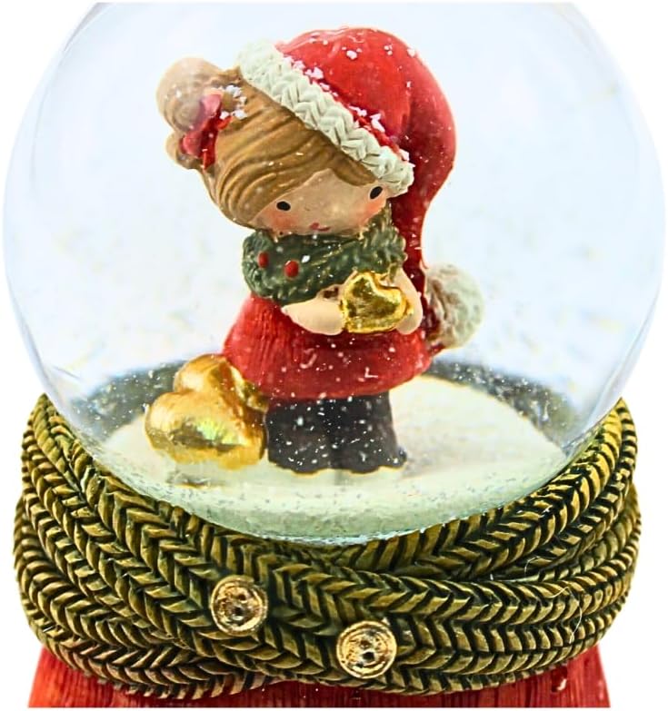 Dekohelden24 Schüttelkugel, Glaskugel Weihnachten, Weihnachtkugel, Schneekugel als Winterkind mit go
