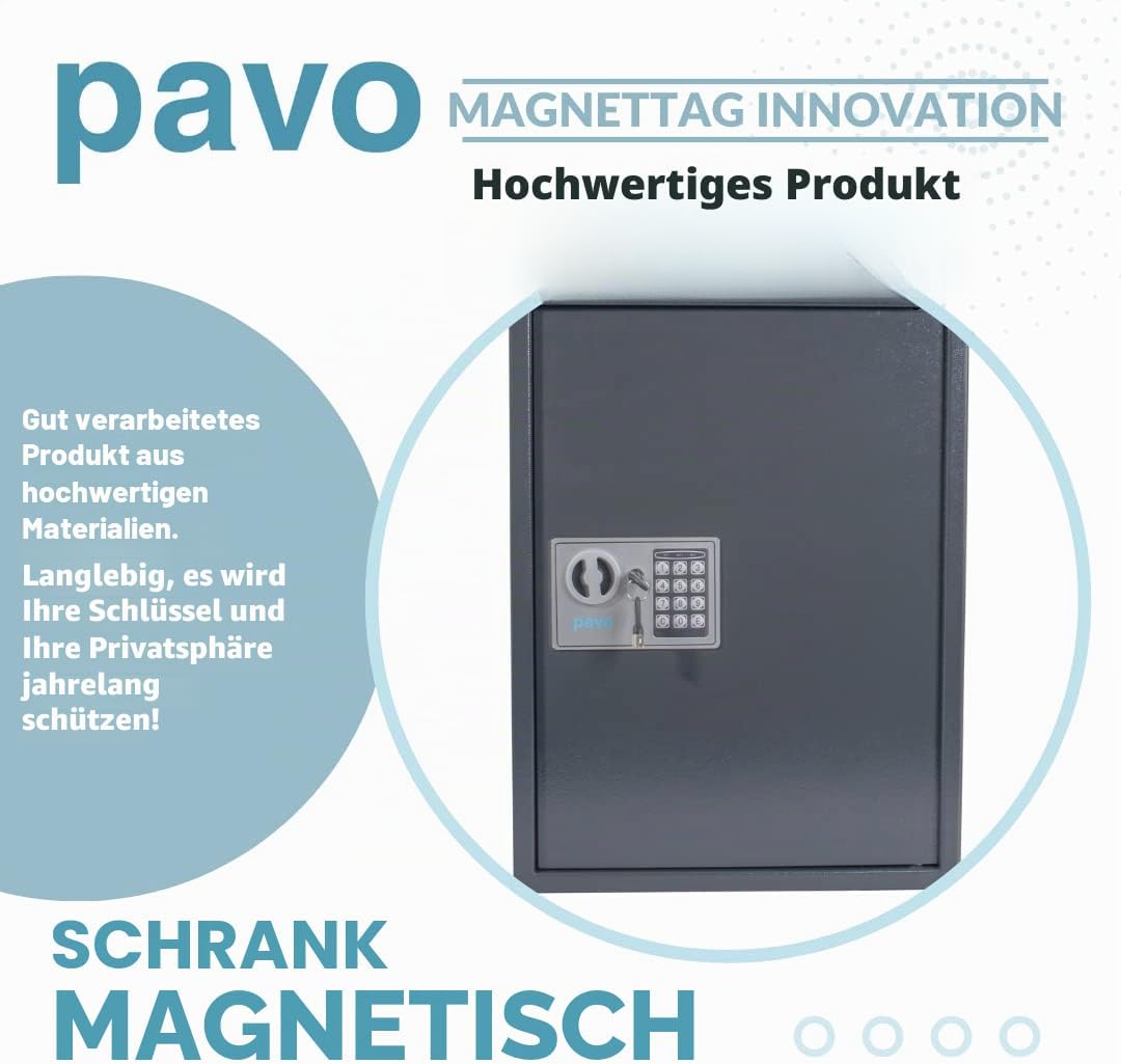 Pavo 8013876 HS Kabinett Magnetags, Metall, Dunkelgrau, Gross