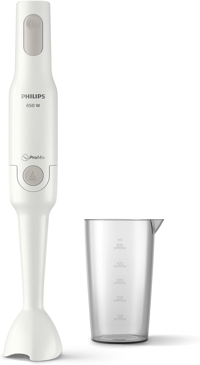 Philips ProMix Stabmixer HR2531/00 (650 W, Spritzschutz, inkl. Messbecher) weiss