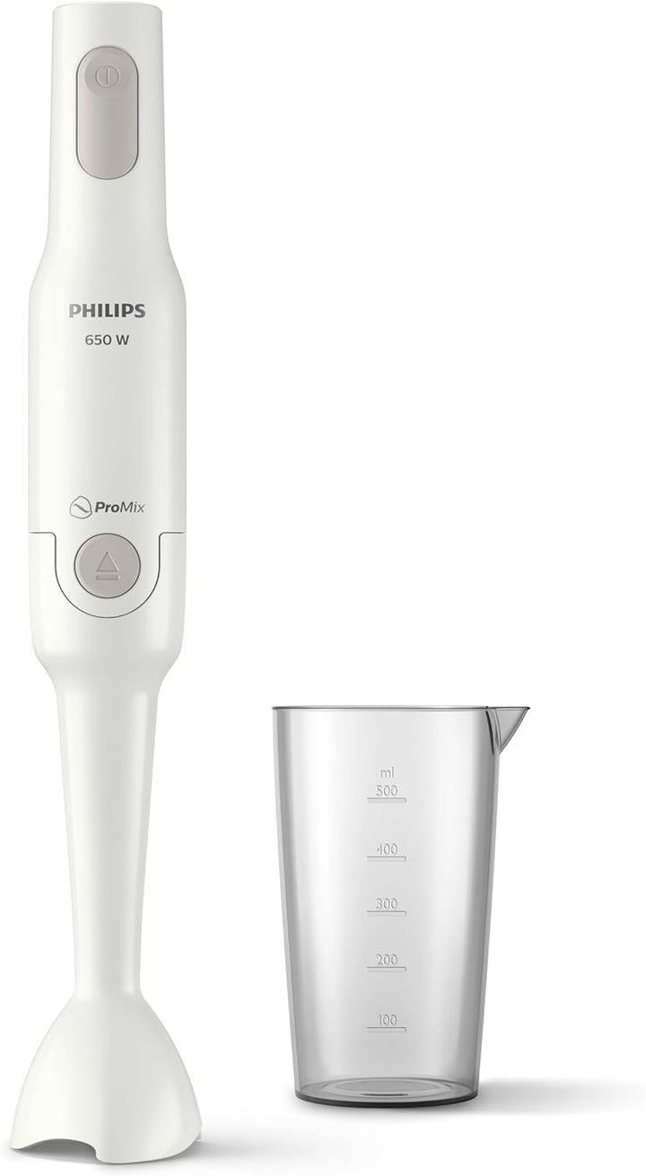 Philips ProMix Stabmixer HR2531/00 (650 W, Spritzschutz, inkl. Messbecher) weiss