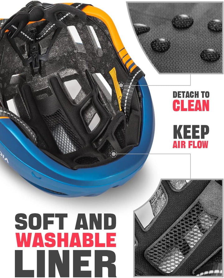 VICTGOAL Fahrradhelm Herren Damen MTB Helm mit Abnehmbarer Magnetische Schutzbrille Visier Atmungsak