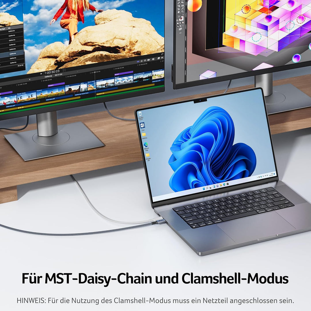 Acer USB C auf Displayport Kabel (8K@60Hz, 4K@240Hz), Typ-C Thunderbolt 3/4/5 auf DP 1.4 (HDR, MST,