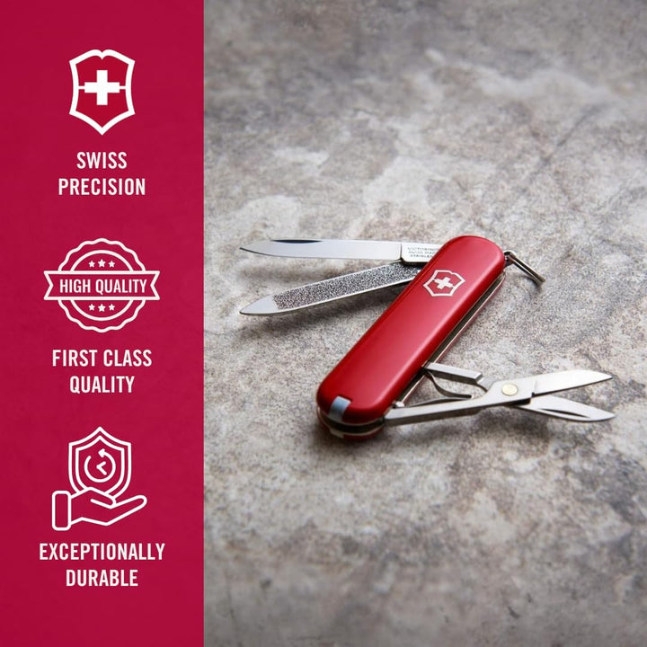 Victorinox Schweizer Taschenmesser, Klein, Classic SD, Multitool, Swiss Army Knife, Geschenk, 7 Funk