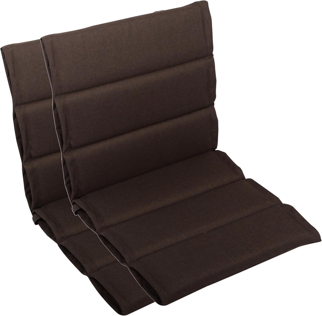 LILENO HOME Gartenstuhl Auflagen als [2er Set - Niedriglehner] in Braun - Bequeme Liegen als Sitzauf