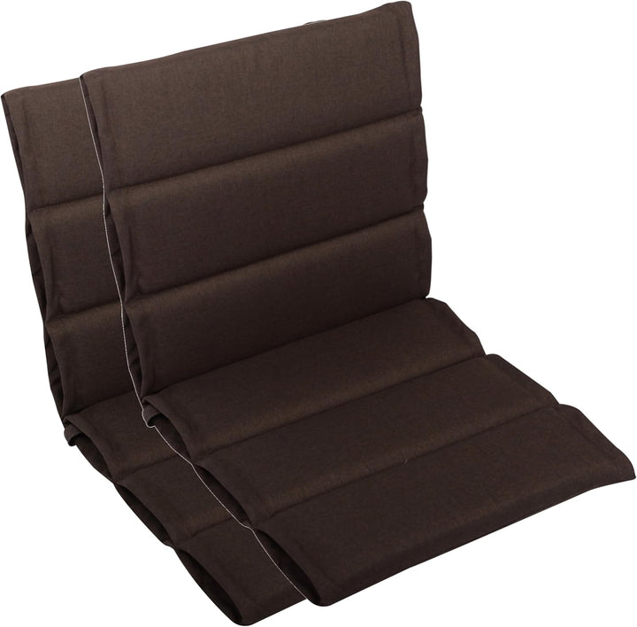 LILENO HOME Gartenstuhl Auflagen als [2er Set - Niedriglehner] in Braun - Bequeme Liegen als Sitzauf