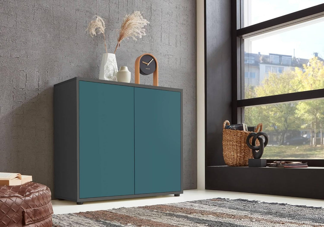 Schuhkommode Kommode Aktenschrank »Mailand 4« Schlafzimmer, bis zu 16 Paar Schuhe, wählbar (Anthrazi