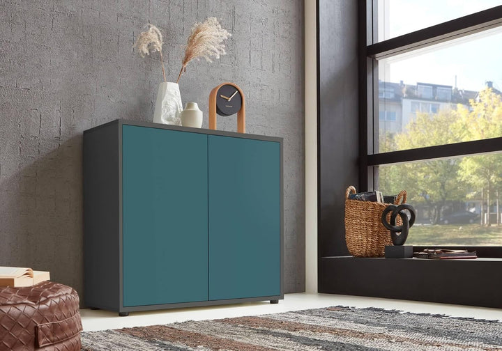 Schuhkommode Kommode Aktenschrank »Mailand 4« Schlafzimmer, bis zu 16 Paar Schuhe, wählbar (Anthrazi