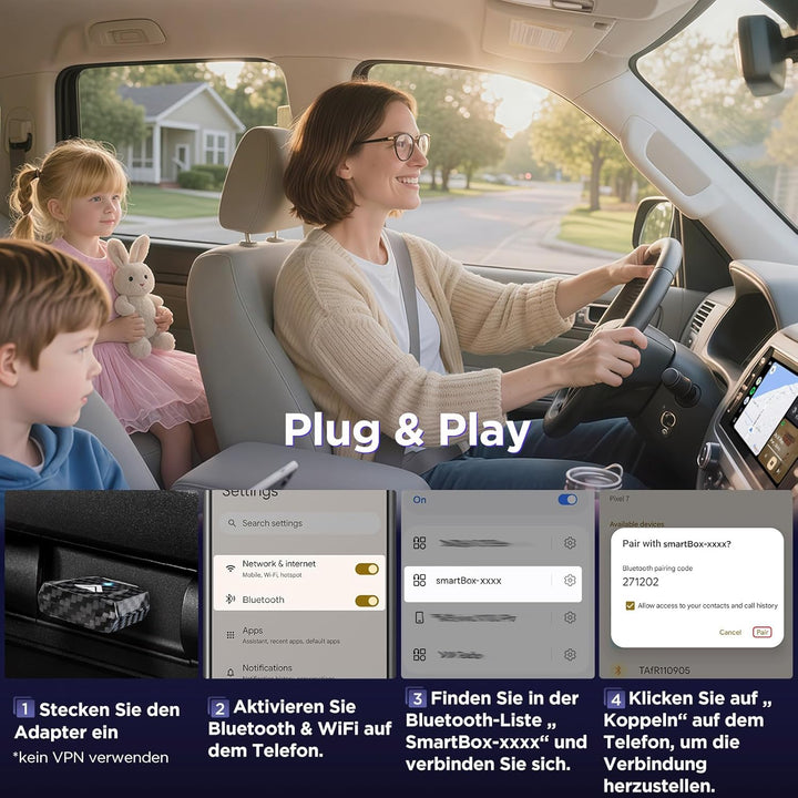 Android Auto Wireless Adapter – 2026 U2AC-L9 Wandelt Ihre Wired in Wireless für Autos Radio mit Andr