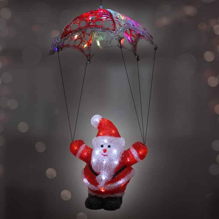 DEUBA® Weihnachtsdeko LED Acryl Figur Weihnachtsmann Aussen Innen 60cm Gross Weihnachten Nikolaus Be