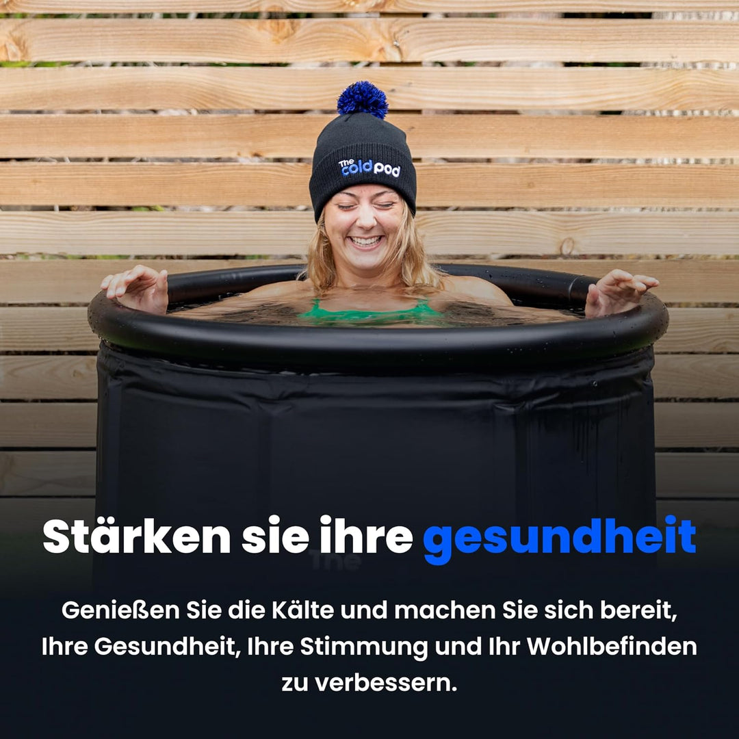 Eisbad Tonne für Athleten mit Abdeckung, 75cm tragbares Ice Bath tub für Kryotherapie, The Cold Pod