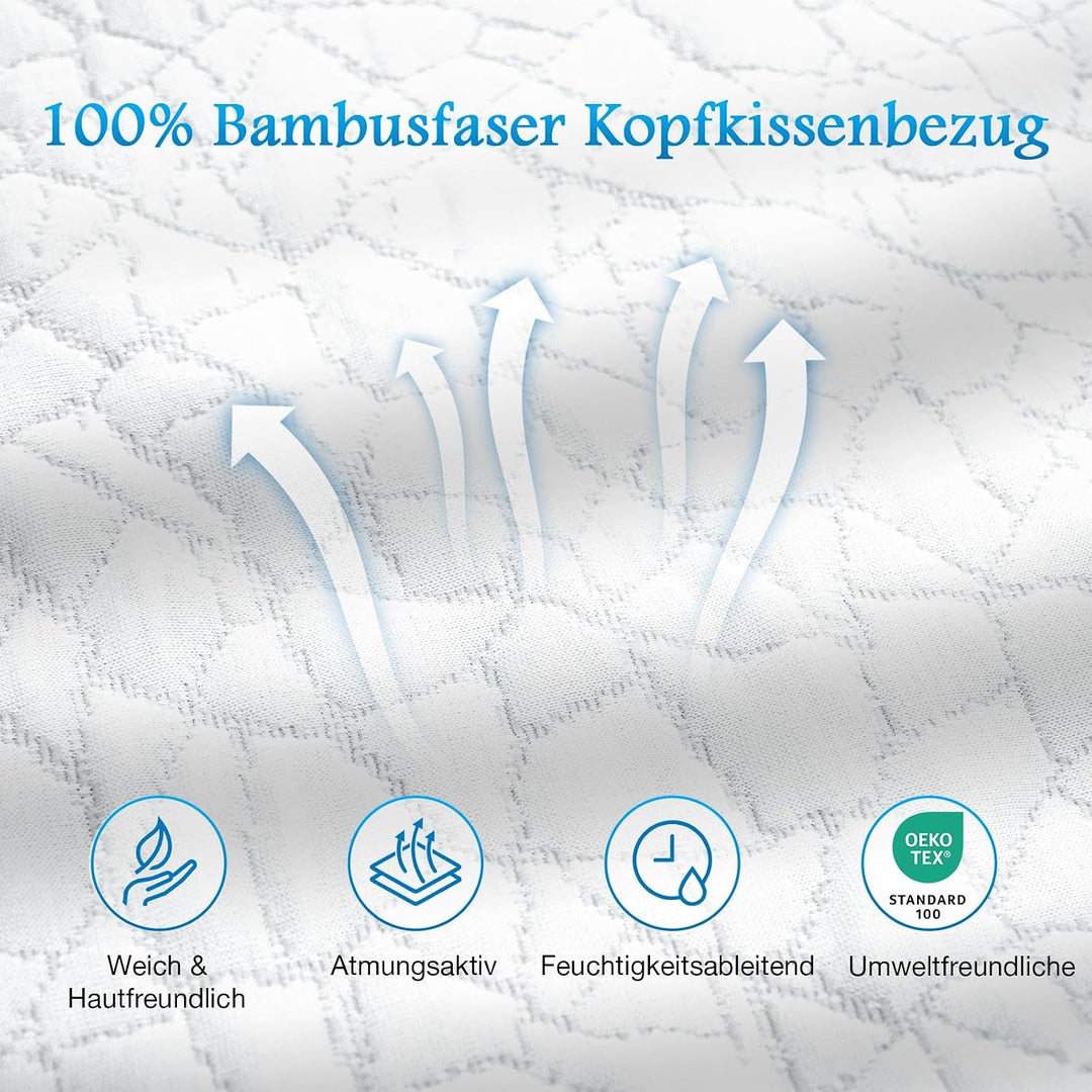 2-in-1 Memory Foam Kissen 40x60cm – Höhenverstellbares Nackenstützkissen für Seitenschläfer, Doppelk
