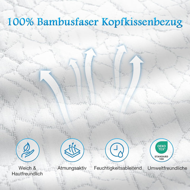 2-in-1 Memory Foam Kissen 40x60cm – Höhenverstellbares Nackenstützkissen für Seitenschläfer, Doppelk