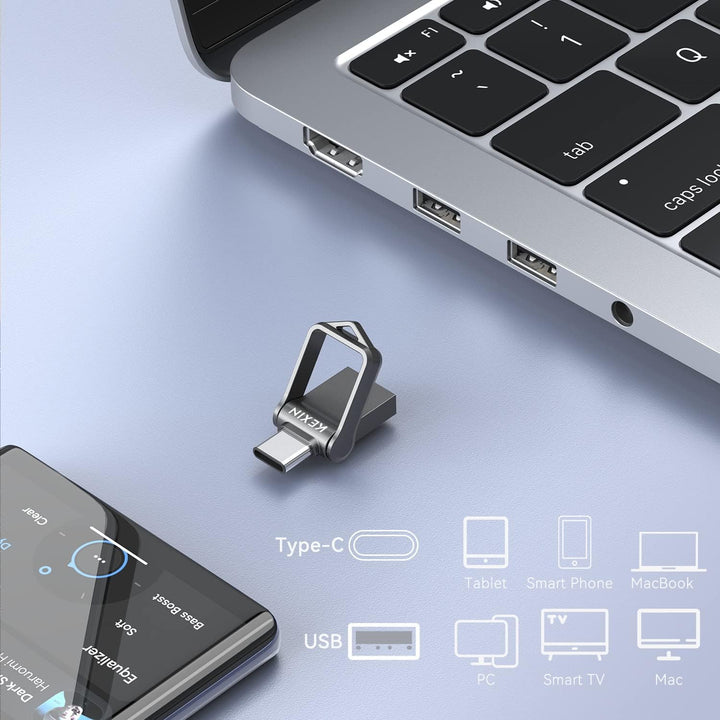 KEXIN USB C Stick 32GB 5 Stück USB 3.0 OTG, Dual-USB Type-C & USB-A Anschlüsse, Speicherstick für PC