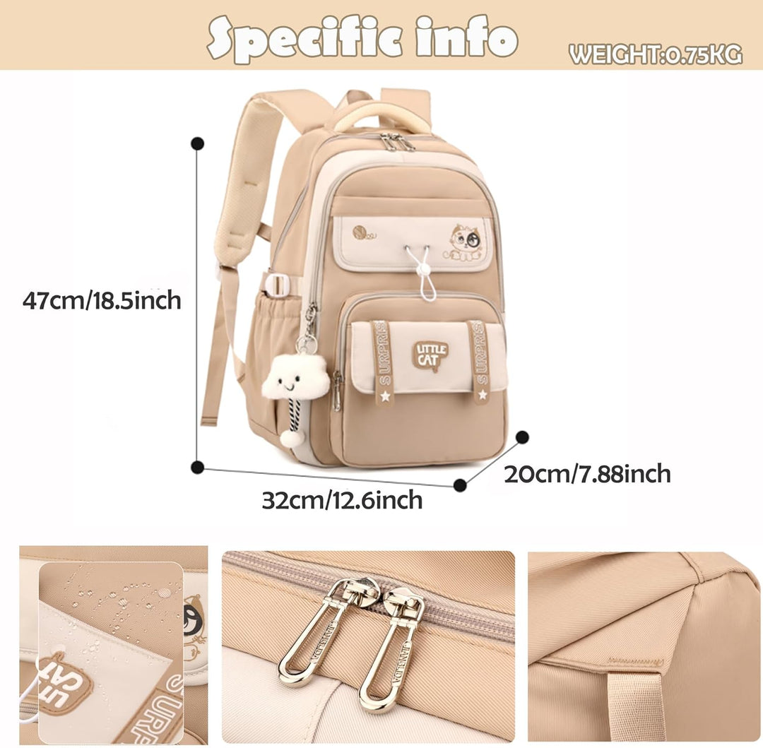 ibalulu Schulrucksack Teenager Mädchen Schulranzen Rucksack Wasserdicht für Mädchen Jungen, Gross Sc
