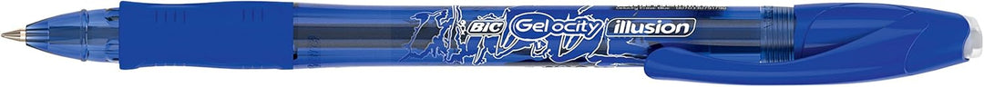 BIC 944017 Druck-Gel-Roller (Gel-ocity Illusion, 0,3 mm) 1 Stück mit 2 Refills, blau blau 1 stück (1
