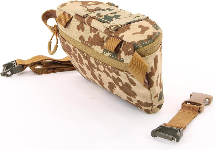 Zentauron Hüfttasche Modular 1,8 L Bauchtasche 2 Fächer MOLLE Abnehmbarer Gurt Tactical Gürteltasche
