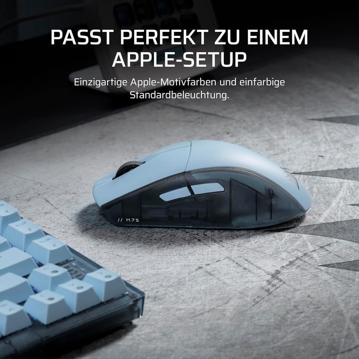 Corsair M75 Wireless RGB Leichte Beidhändig Nutzbare FPS-Gaming-Maus – 26.000 DPI, Austauschbare Sei