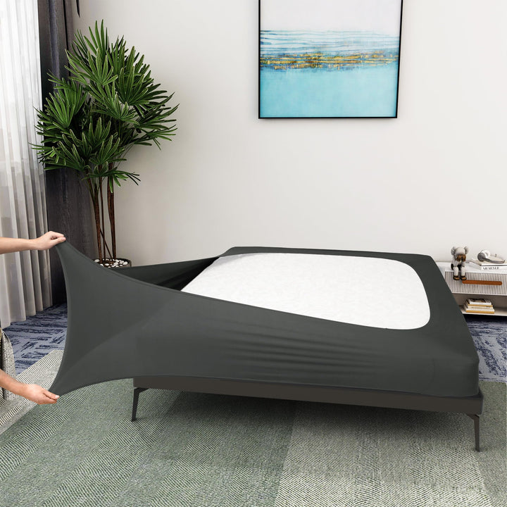 Boxspringbezug Queen-Size-Grösse – Jersey-Strick & dehnbarer Wickel um 4 Seiten, Alternative für Bet