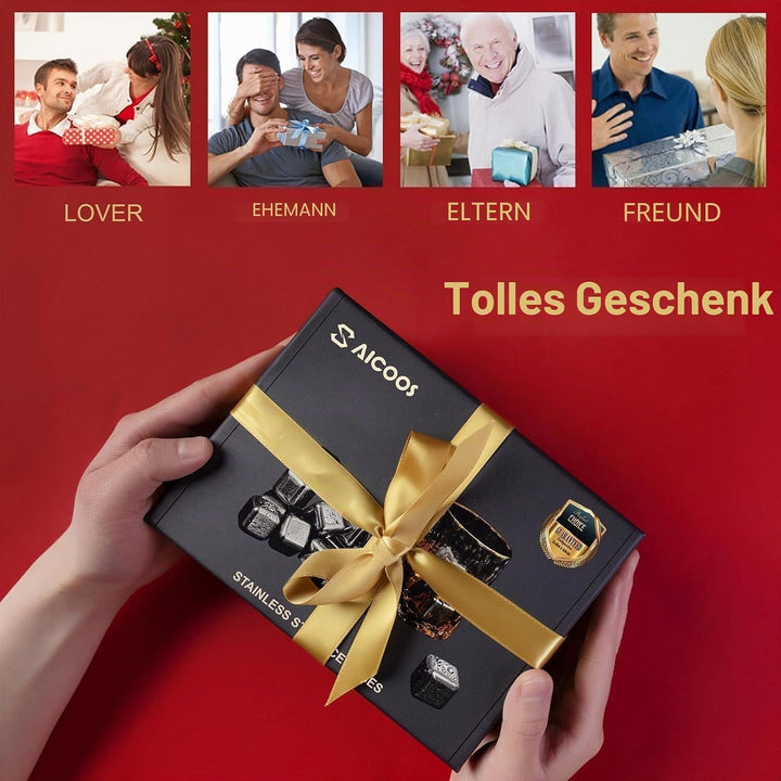 16 Stück Eiswürfel Aus Edelstahl Wiederverwendbare Whisky Steine Ice Cubes Set, Whiskysteine, Wein K