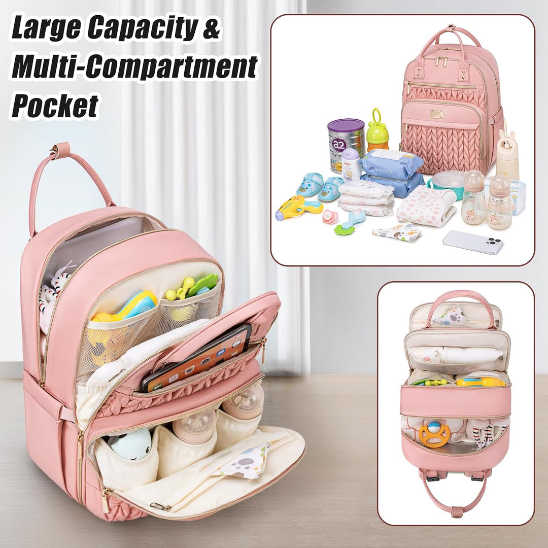 Wickeltaschen-Rucksack, stilvolle Baby-Wickeltasche, wasserdichter Reise-Wickelrucksack mit Wickelun