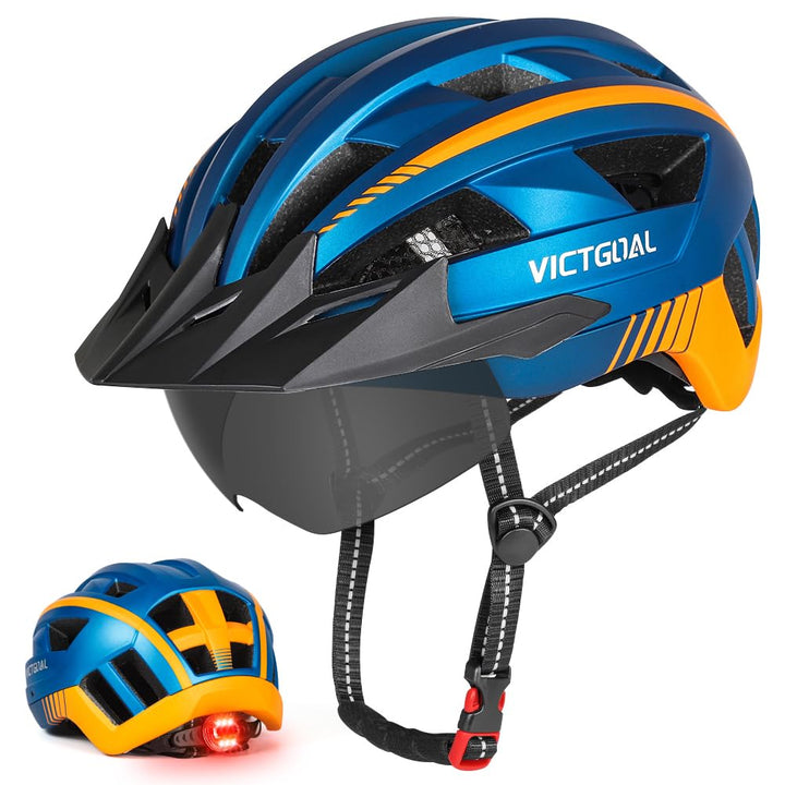 VICTGOAL Fahrradhelm MTB Mountainbike Helm mit magnetischem Visier Abnehmbarer Sonnenschutzkappe und