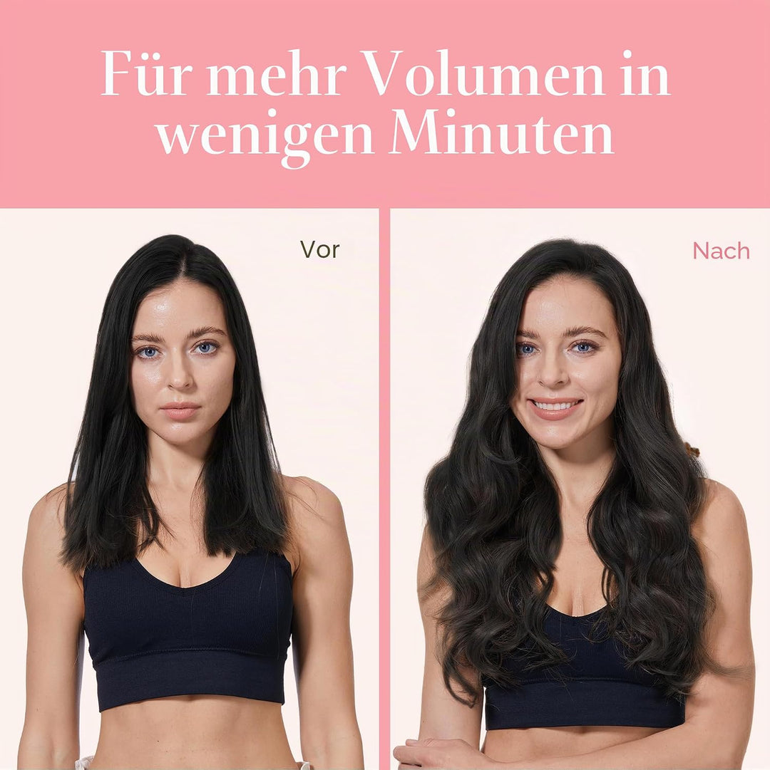 GOO GOO Clip in Extensions Echthaar, Echthaar Extensions Clip, 25cm 55g 7pcs, Haarverlängerung Echth