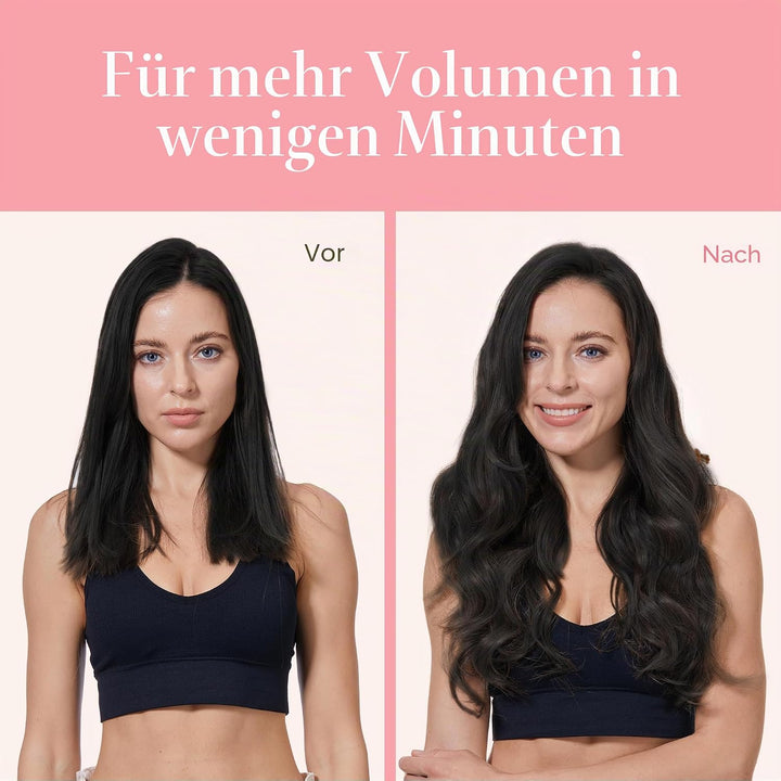 GOO GOO Clip in Extensions Echthaar, Echthaar Extensions Clip, 20cm 50g 7pcs, Haarverlängerung Echth