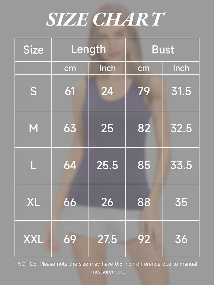 vislivin Elastische Tank Tops für Damen Unterhemden 3/4er Pack L 3er Pack - Schwarz/Grau/Dunkelblau,
