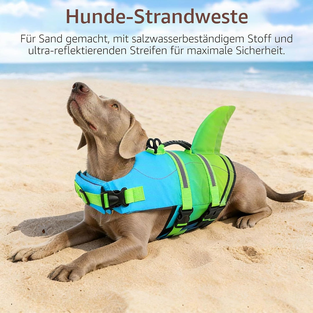 CITÉTOILE Schwimmweste Hund Hai, Hundeschwimmweste &amp; Dog Life Jacket Verstellbar mit Griff und Refle