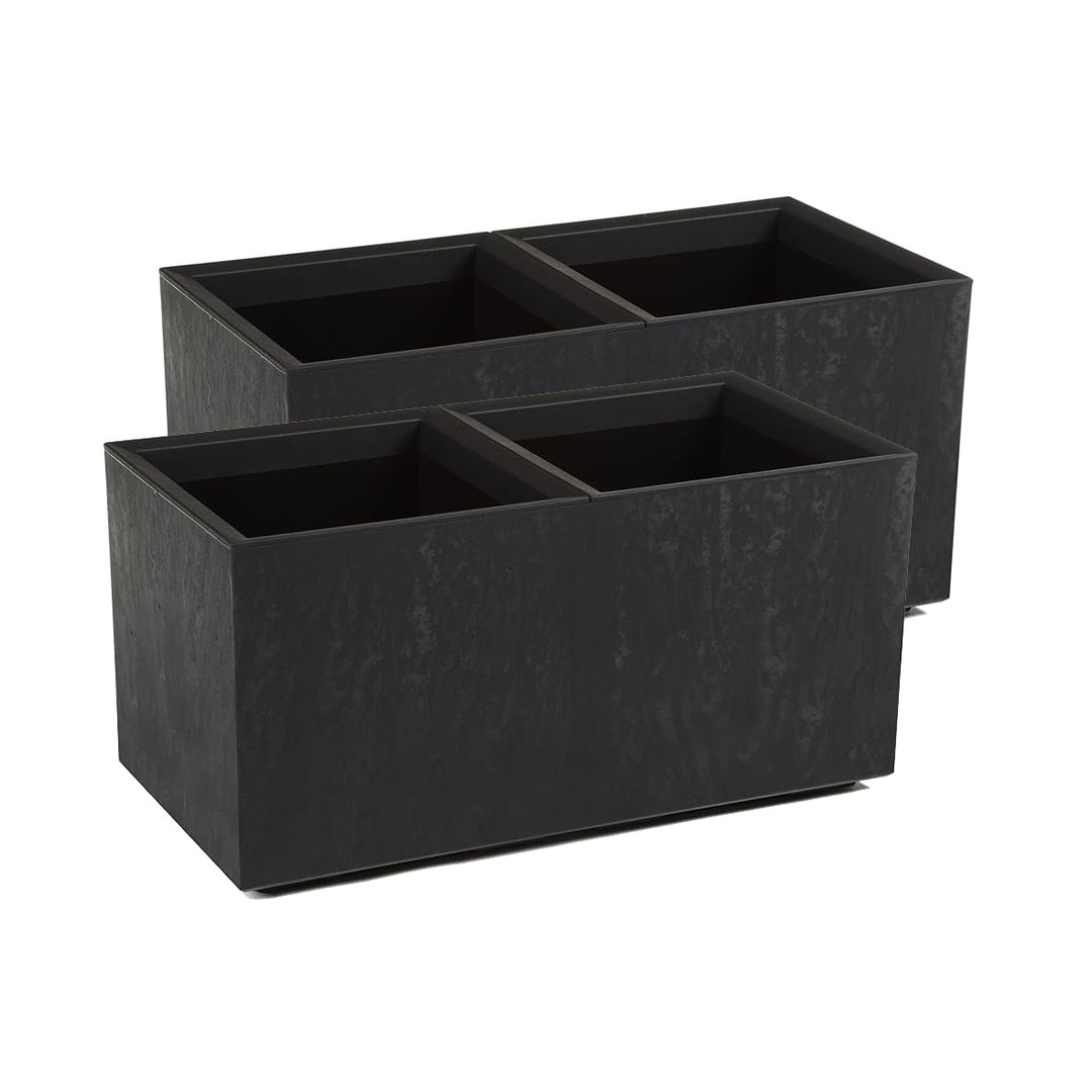 Kreher Set: 2 x XL Pflanzkasten Karo in verschiedenen Formaten und Farben. Tolle Beton Optik in Grau