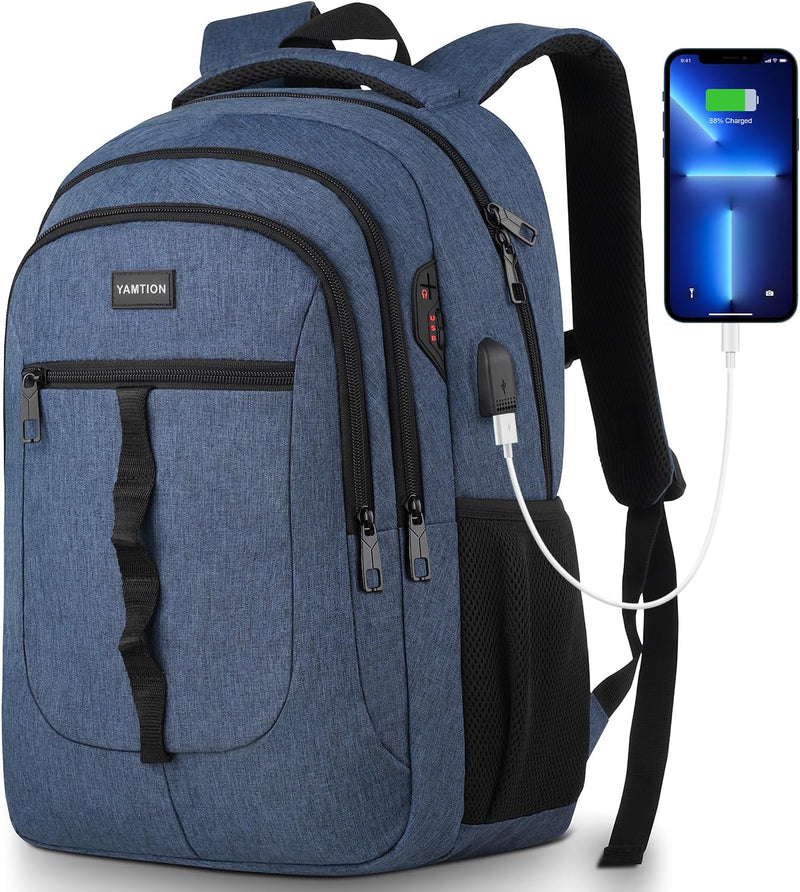 YAMTION 17.3 Zoll Rucksack Herren und Damen,Unisex Schulrucksack Teenager für Jungen Mädchen Laptop