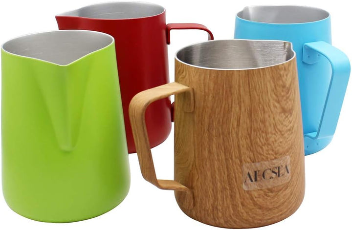 Abcsea 1 Stück Milchschaumkrug, Pitcher Krug Edelstahl, Schaumbecher für Kaffee und Latte Art, Schäu