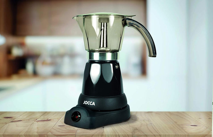 Jocca - Caffettiera elettrica wireless con capacità 6 tazze | Gira sulla base fino a 360º | manico c