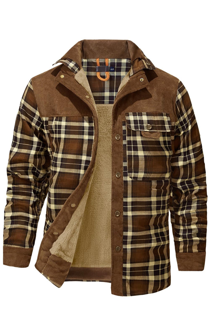 Mr.Stream Herren Thermohemd Flanellhemd Winterjacke Fleecefutter schützendem Innenfutter Holzfällerh
