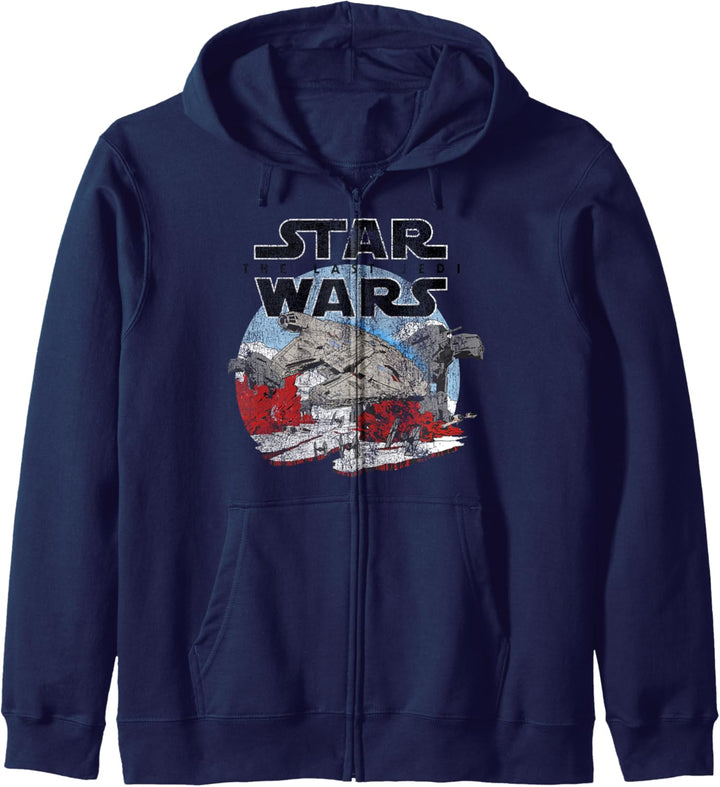 Star Wars Last Jedi Falcon Battle Vintage Kapuzenjacke