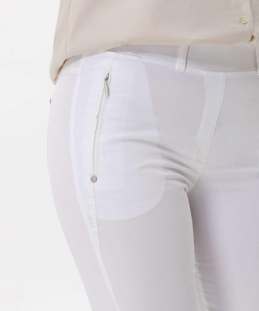 Damen Style Lavina Verkürzt Rundum Schlupf Light Summer Cotton Hose 32W / 32L Weiss, 32W / 32L Wei&amp;