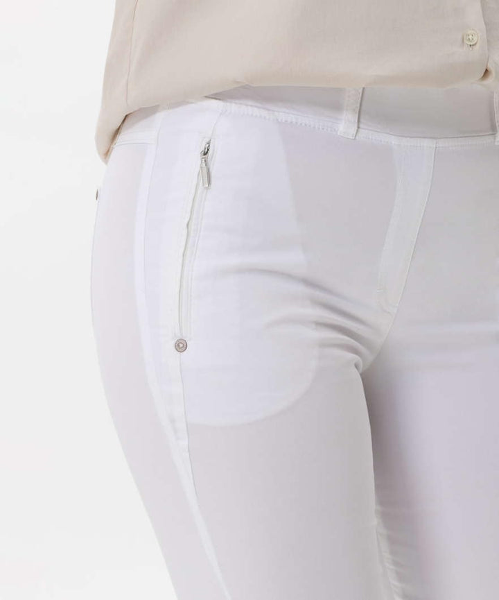 Damen Style Lavina Verkürzt Rundum Schlupf Light Summer Cotton Hose 32W / 32L Weiss, 32W / 32L Wei&amp;