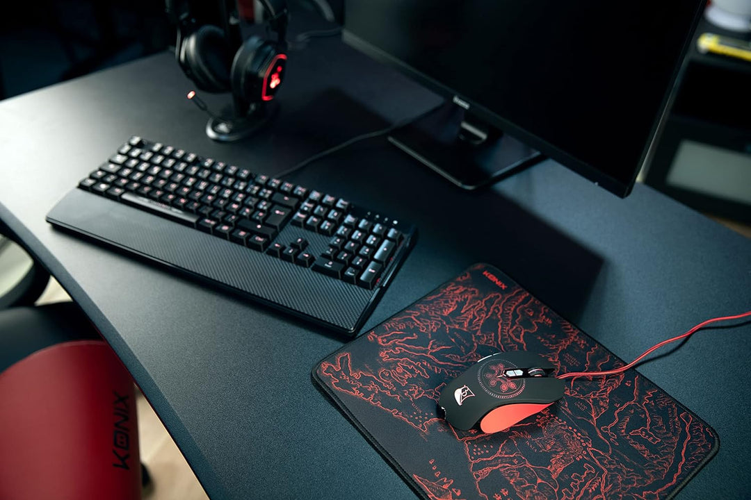 Konix Drakkar Fadenmaus Heimdall für PC - 9 Tasten - 4.000 DPI Auflösung - 1,7 m Kabel - 5-Farb-Hint