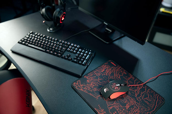 Konix Drakkar Fadenmaus Heimdall für PC - 9 Tasten - 4.000 DPI Auflösung - 1,7 m Kabel - 5-Farb-Hint