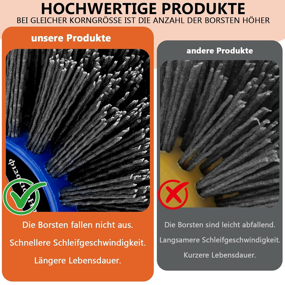 Nylonbürsten #180 Körnung| 120x100mm Schleifbürsten| Polierbürste zum Holzverarbeitung| Bürste für S