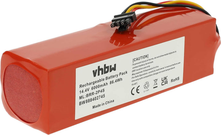 vhbw Akku kompatibel mit Xiaomi Roborock S75, S7+ Tanos-S, S70, S7 Max, S7 Staubsauger (6000 mAh, 14