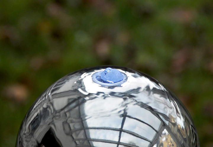 Köhko® Springbrunnen Ø 20 cm mit LED-Beleuchtung in hexagonischen Edelstahlbecken hochglanzpoliert G