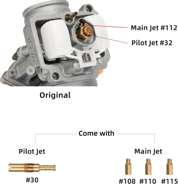 NIBBI PWK 26MM Vergaser mit drei Hauptdüsen und einem Pilotstrahl des Performance Racing Vergasers f