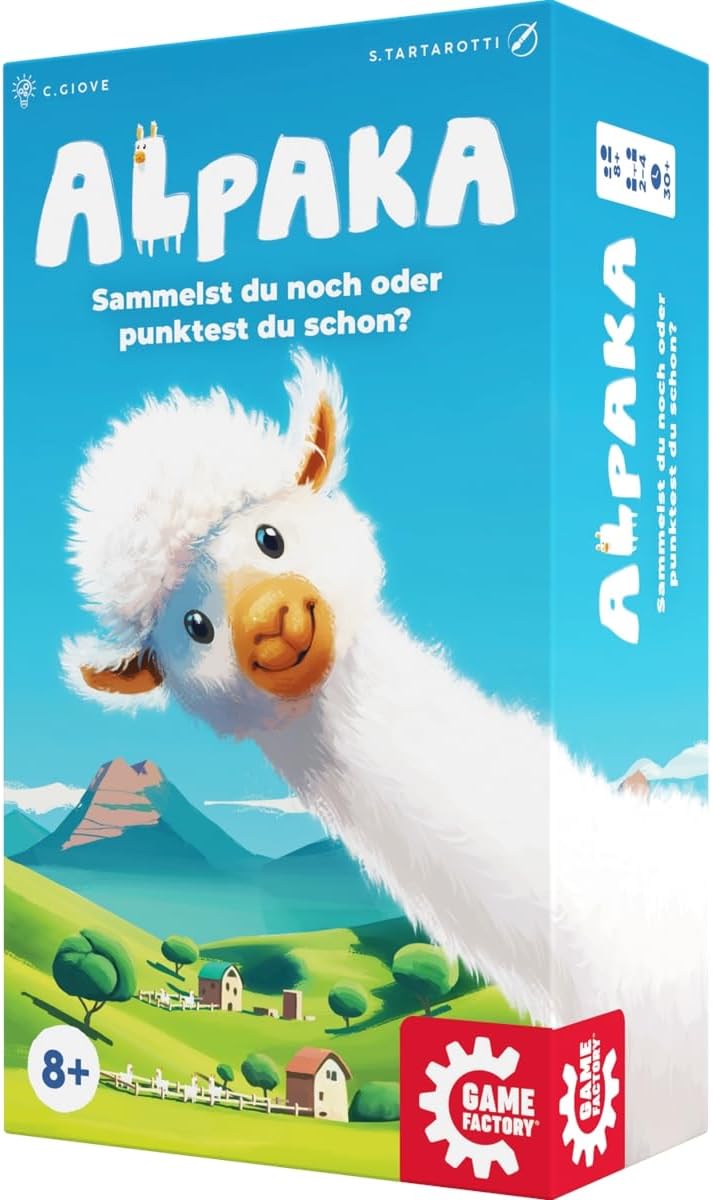 Game Factory 646052 Alpaka, Fluffy Animals, tierisches Deckbauspiel | Familienspiel für 2-4 Personen
