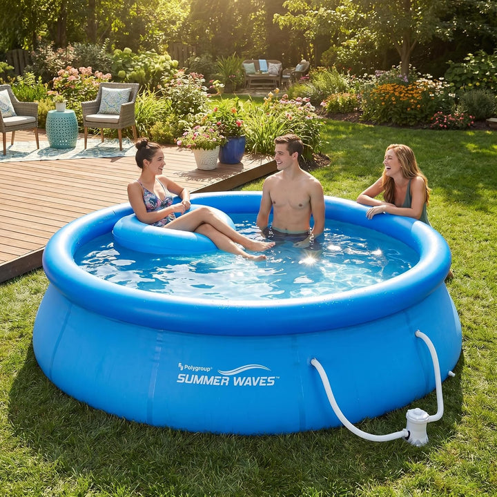 Summer Waves Fast Set Quick Up Pool 366x91cm Swimming Pool Familien Schwimmbad mit Filterpumpe